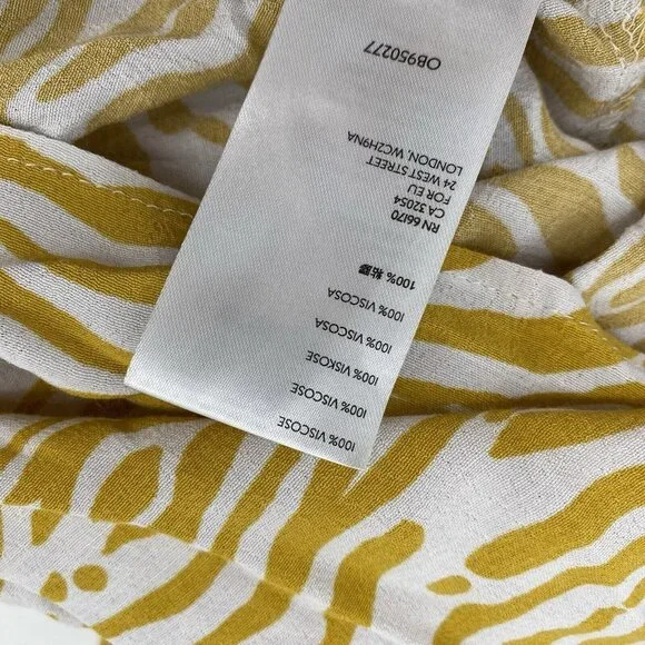 Anthropologie MAEVE Size XL Amira Utility Shirt Yellow Zebra Print - Picture 10 of 12